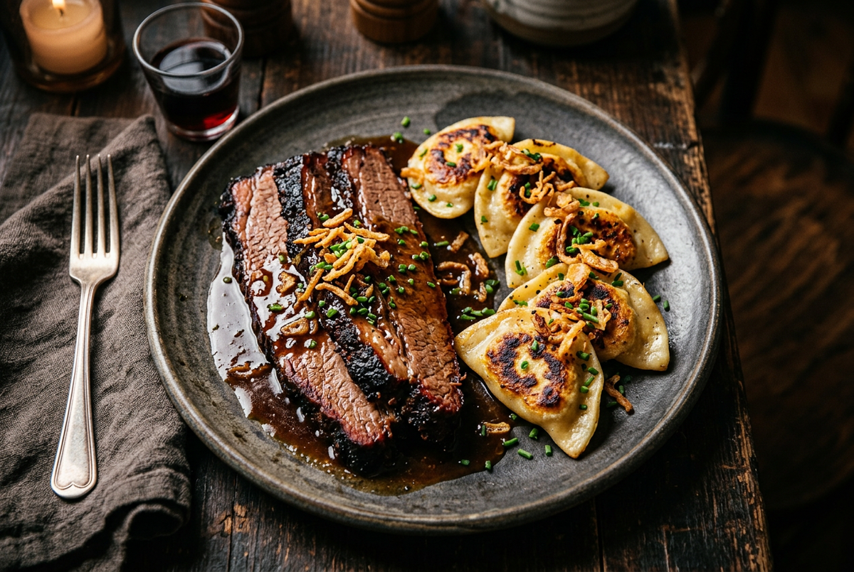 8hr Brisket & Mashed Potato Stuffed Pierogi