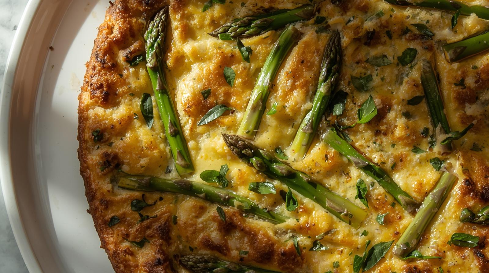 Slice Asparagus & Goat Cheese Frittata