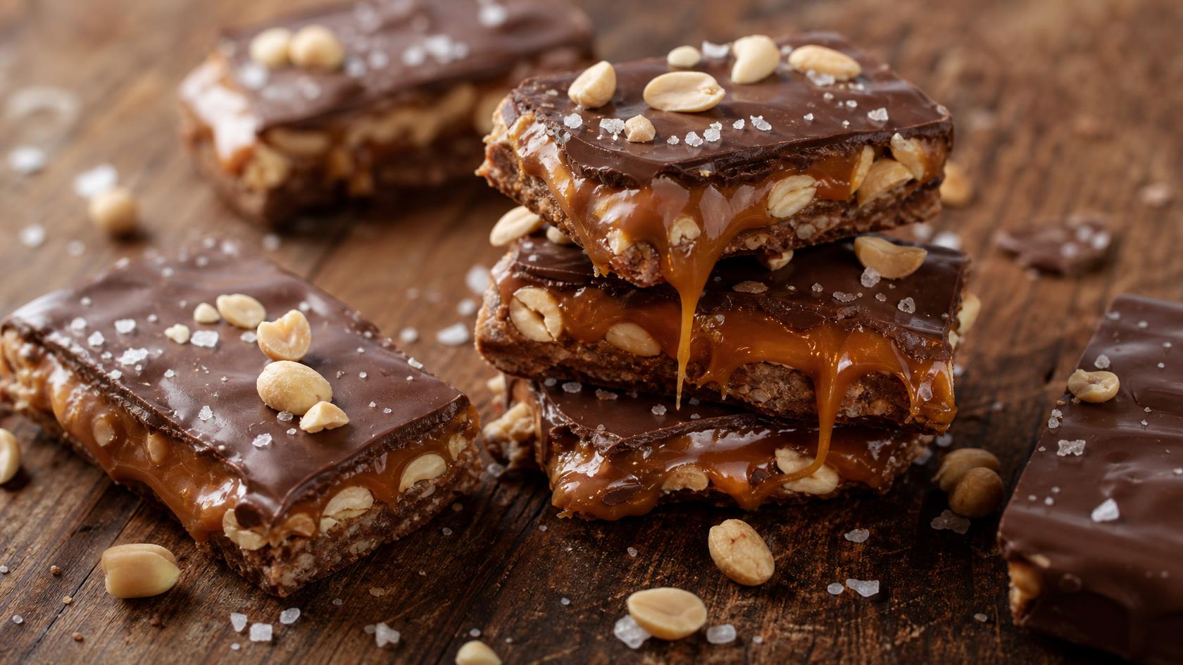 GF/Vegan Peanut Caramel and Chocolate Bar