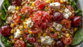 Summer Abundance Salad, Herb Grilled Chicken, Cherries, Quinoa, Feta Cheese, Sweet Corn, Cherry Tomatoes, Herb Vinaigrette, Pickled Red Onion, Mixed Greens 