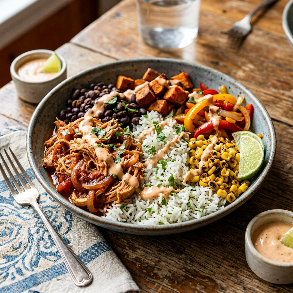 Family Style Chicken Tinga Bowl