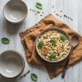 Side Creamy White Beans & Orzo, Basil, Thyme, Garlic, Corn