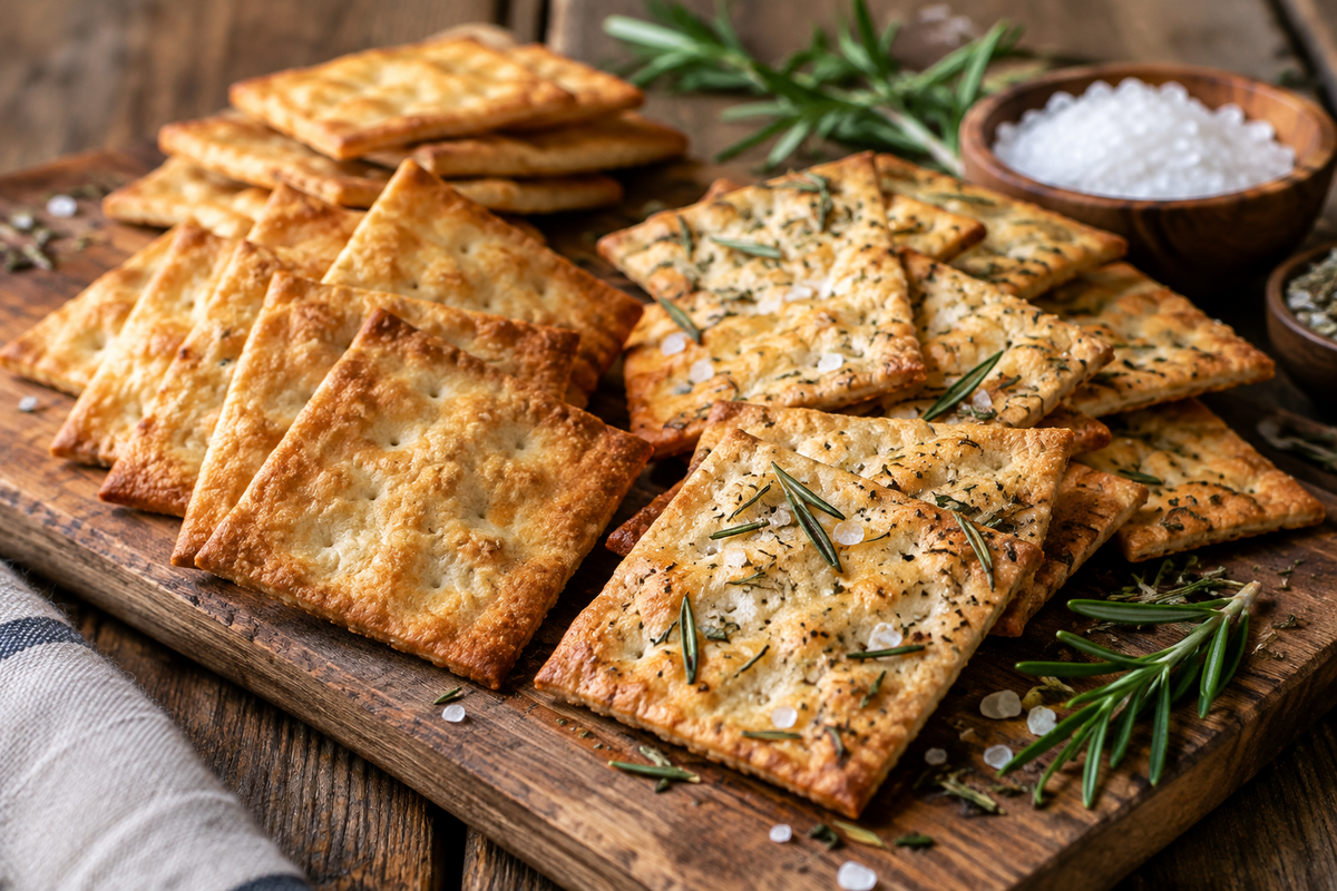 House Made Herb Laminated Crackers
