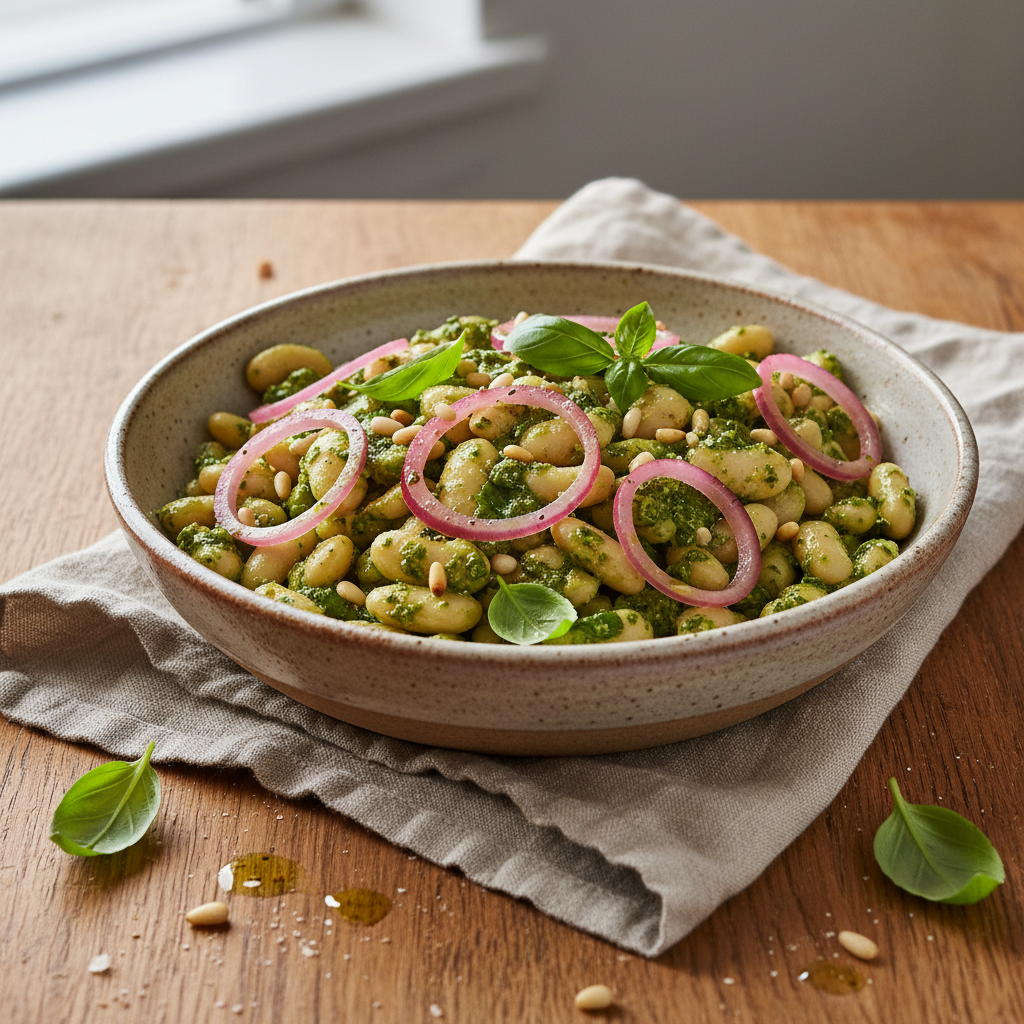 1/2 Pint (8oz) Pesto White Bean Salad, Pickled Red Onions