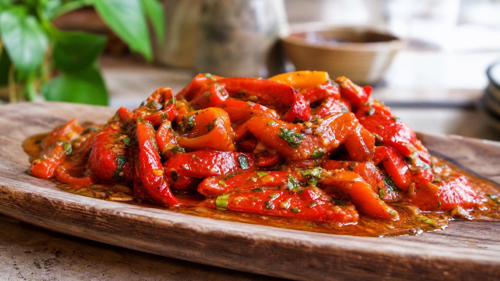 Side Red Curry Roasted Red Peppers, Onion, Garlic, Red Curry Spices, Coconut Milk